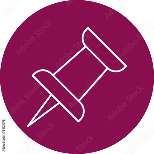 Pin Line Filled Icon