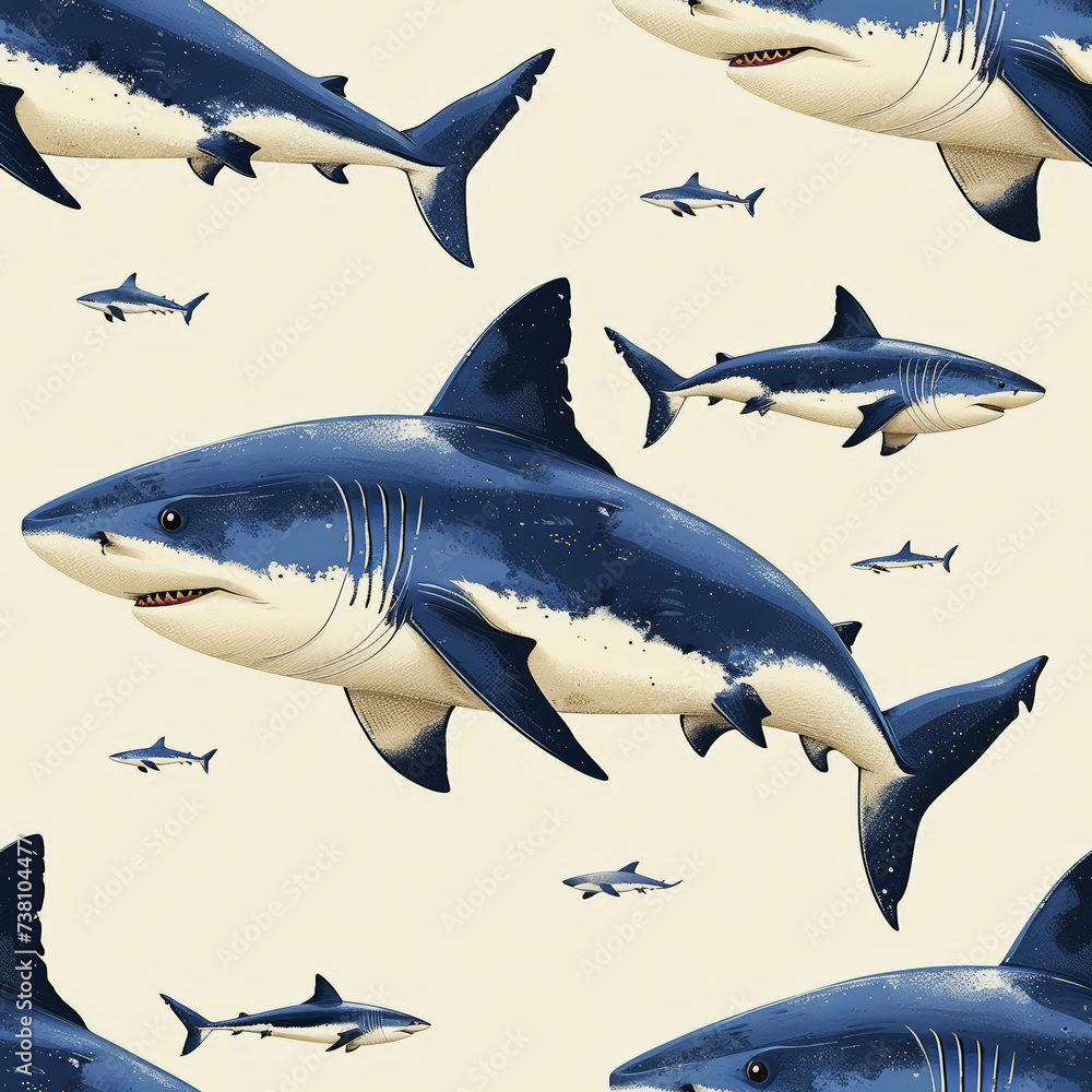 Tile with shark as background and to fill areas in soft colors, ai, Tile with shark as background and to fill areas in soft colors, ai,
