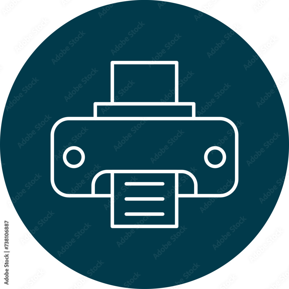 Printer Line Filled Icon Printer Line Filled Icon