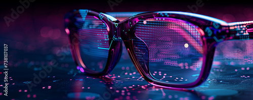 High-Tech Eyewear with Digital Interface Elements