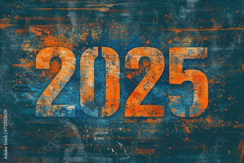 Modern Expression: "2025" Typographic Artistry Tailored for T-Shirt or Web Design Banner