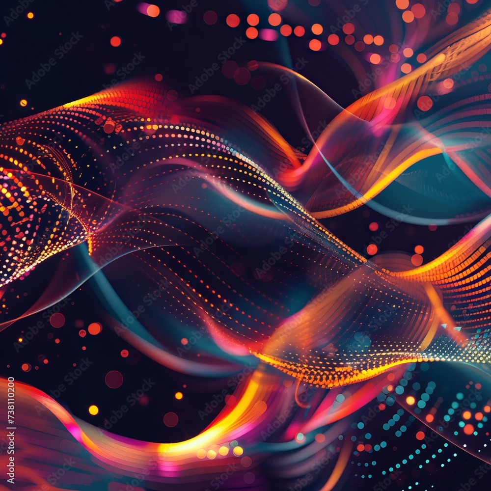 Obraz premium Dynamic compositions intertwining technology and abstract concepts