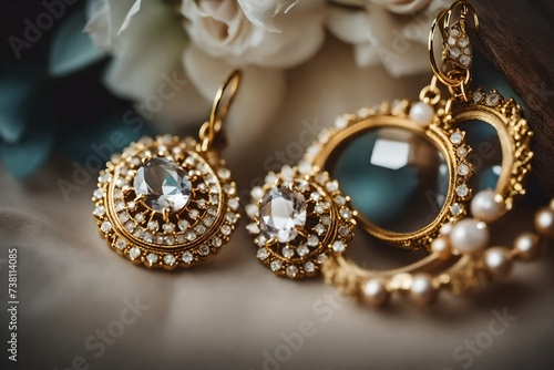 golden earring with diamonds