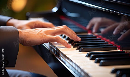 Close Up of Person Playing Piano