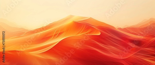 abstract orange background, dunes in the desert. Surreal landscape. Generative AI