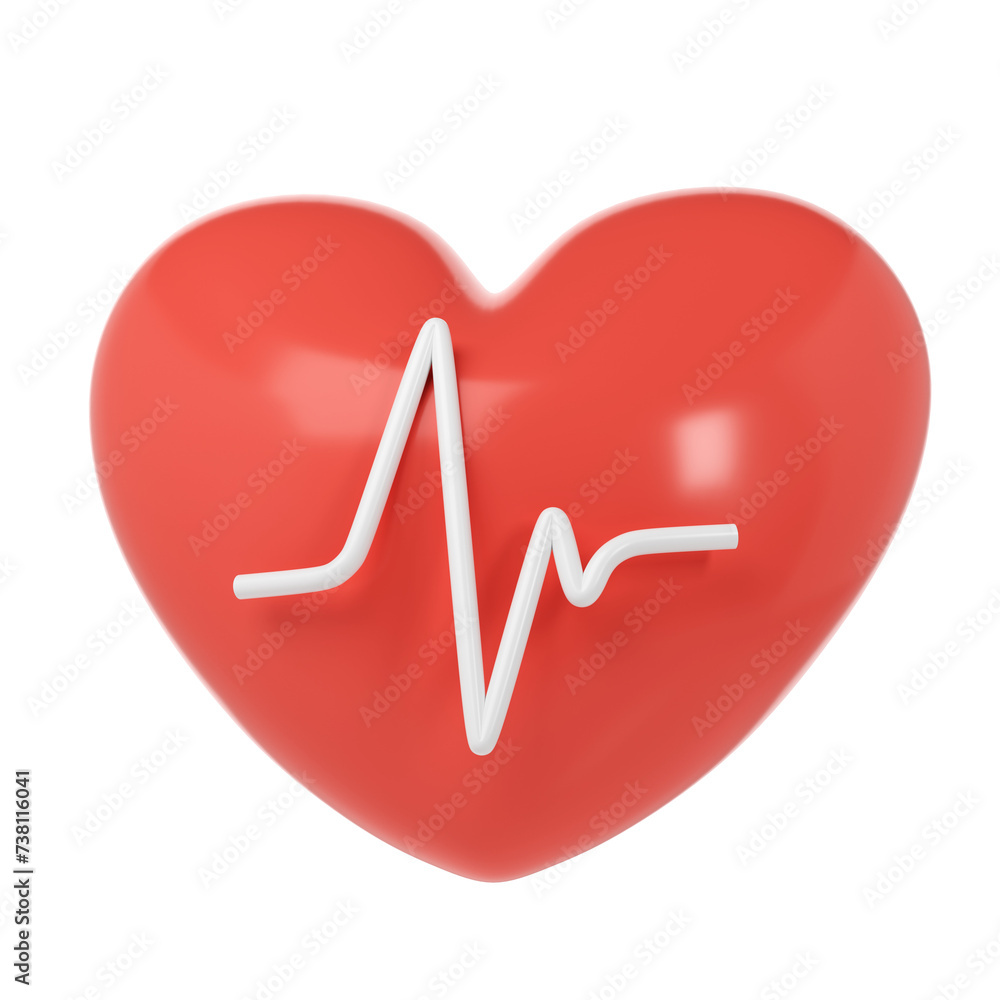 3d red heart with cardio line symbol icon aid donation, medical and healthcare laboratory logo concept. Cartoon minimal style render illustration 3d red heart with cardio line symbol icon aid donation, medical and healthcare laboratory logo concept. Cartoon minimal style render illustration