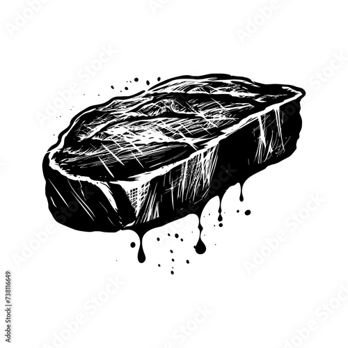 Silhouette steak food black color only