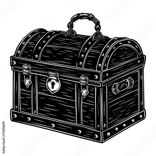 Silhouette Treasure Chest black color only