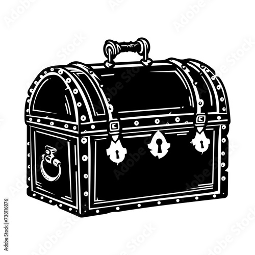 Silhouette Treasure Chest black color only