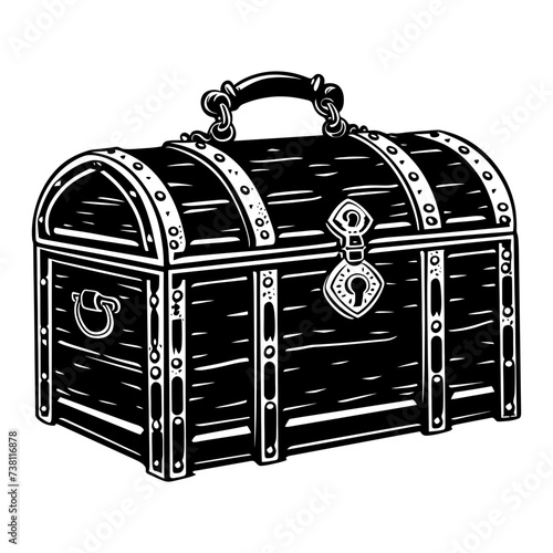 Silhouette Treasure Chest black color only