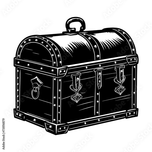 Silhouette Treasure Chest black color only