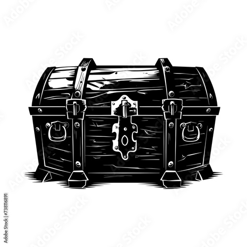 Silhouette Treasure Chest black color only