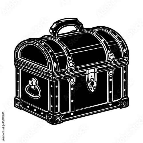 Silhouette Treasure Chest black color only