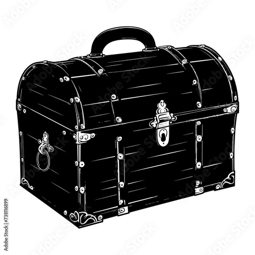 Silhouette Treasure Chest black color only