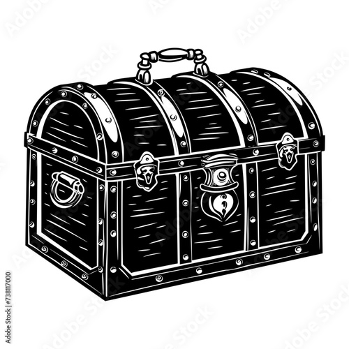 Silhouette Treasure Chest black color only