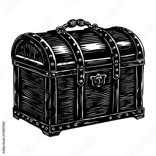 Silhouette Treasure Chest black color only