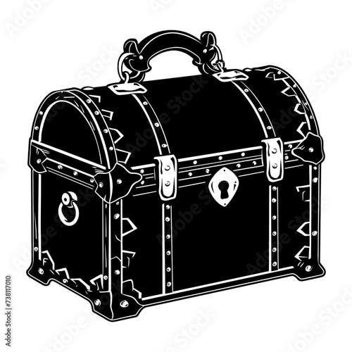 Silhouette Treasure Chest black color only