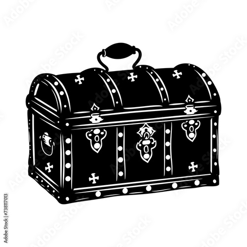 Silhouette Treasure Chest black color only