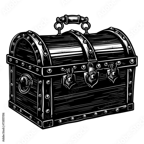 Silhouette Treasure Chest black color only