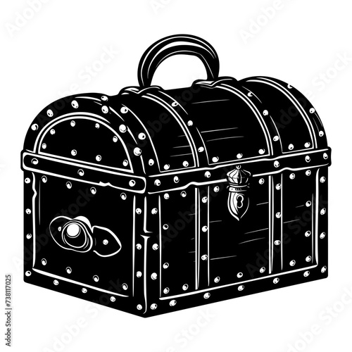 Silhouette Treasure Chest black color only