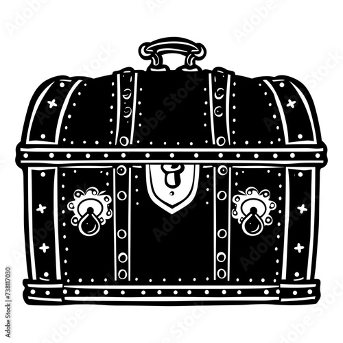 Silhouette Treasure Chest black color only