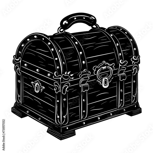 Silhouette Treasure Chest black color only