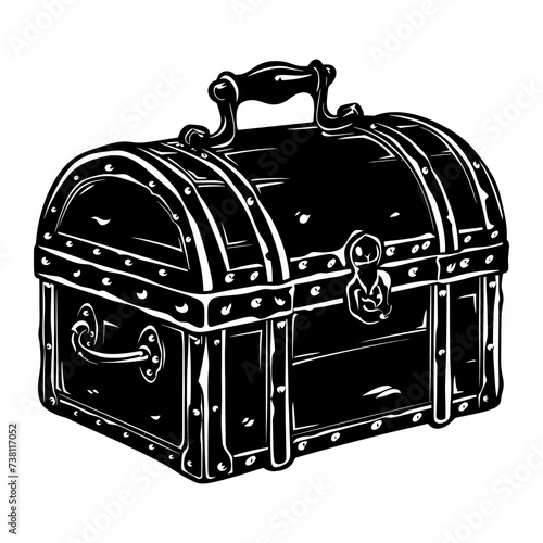 Silhouette Treasure Chest black color only