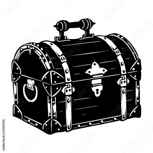 Silhouette Treasure Chest black color only