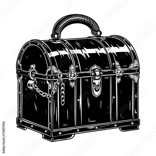 Silhouette Treasure Chest black color only