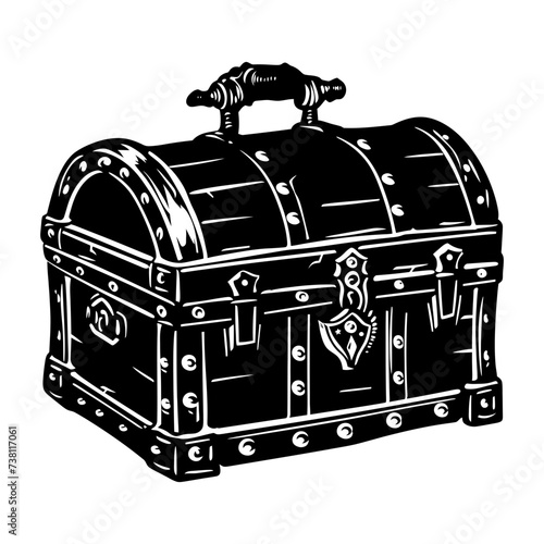 Silhouette Treasure Chest black color only