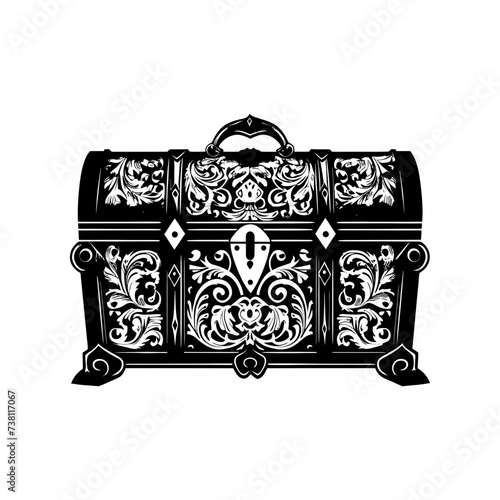 Silhouette Treasure Chest black color only