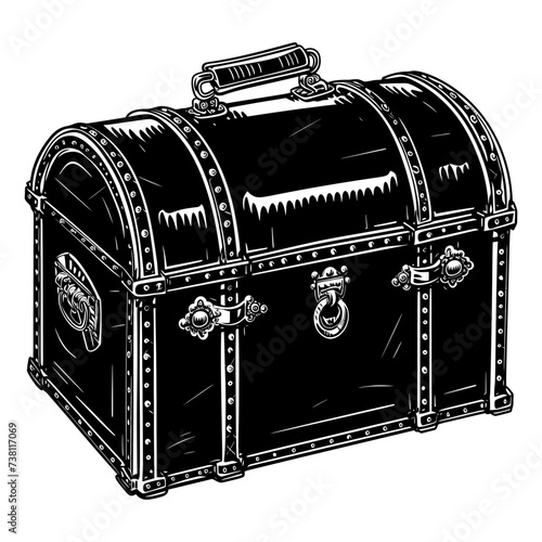 Silhouette Treasure Chest black color only