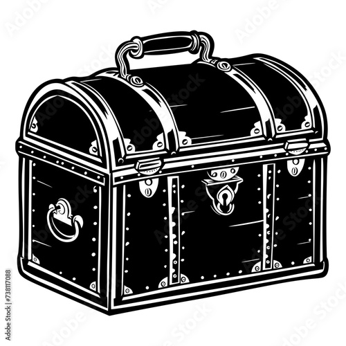 Silhouette Treasure Chest black color only