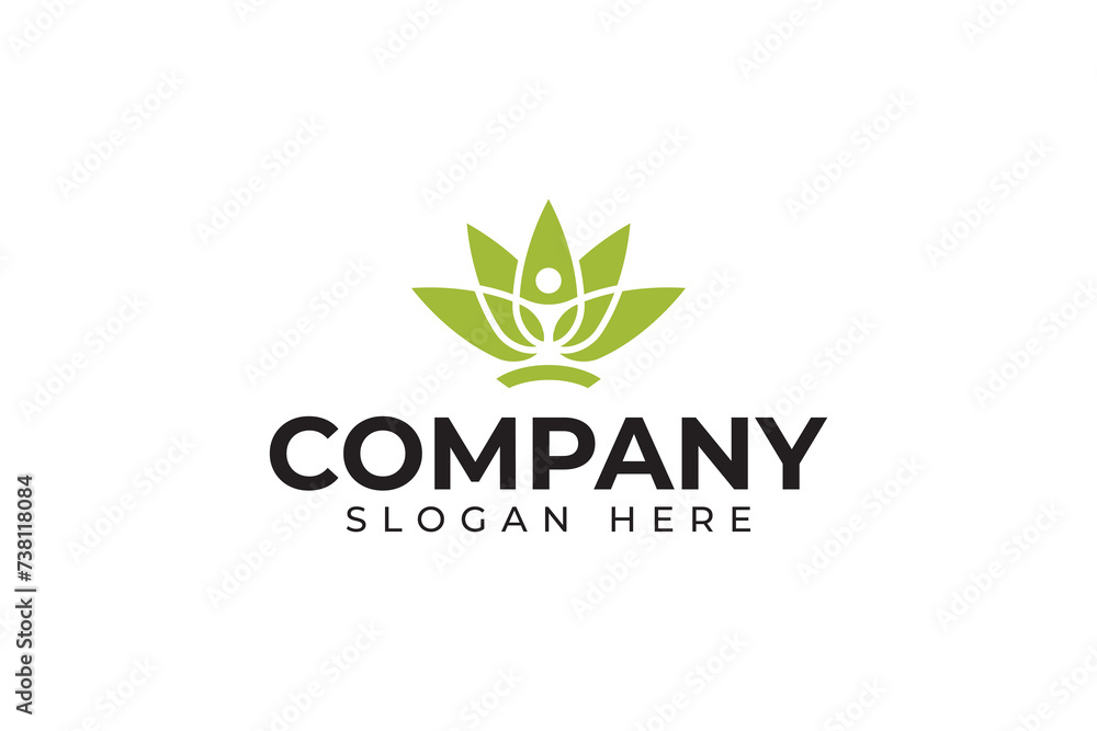 leaf herbal with human shape logo design for healthy medicine business company leaf herbal with human shape logo design for healthy medicine business company