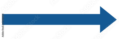 long blue flat design arrow pointing right icon vector illustration	