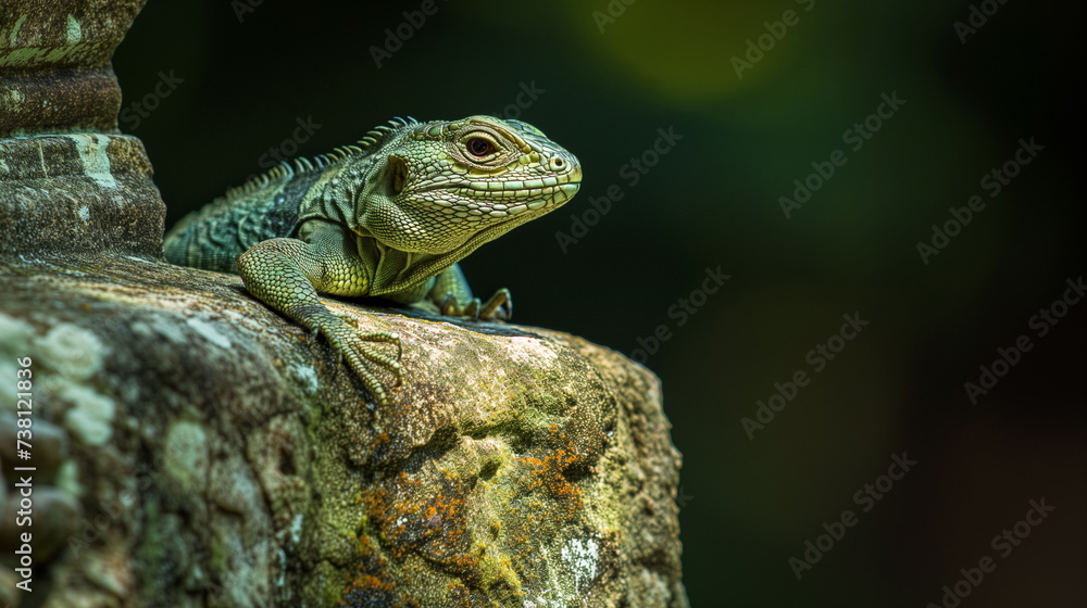 green lizard rests on a textured rock, blending in with its natural surroundings, showcasing the beauty of reptile camouflage green lizard rests on a textured rock, blending in with its natural surroundings, showcasing the beauty of reptile camouflage