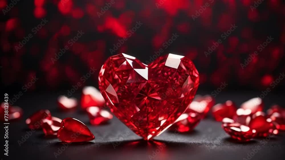 Beautiful red diamonds in the shape of a heart Beautiful red diamonds in the shape of a heart