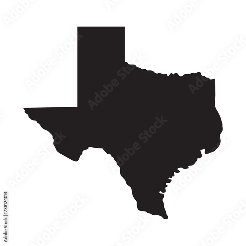 Texas map. Flat design. silhouettes blank map on white background. Vector image