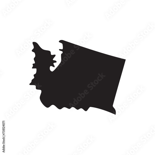 Washington state map. Vector image photo