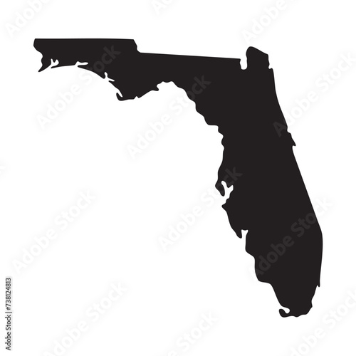 Florida map. Silhouettes blank map on white background. Vector image