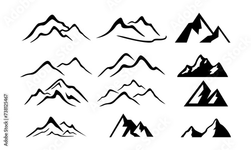 mountain vector set logo template