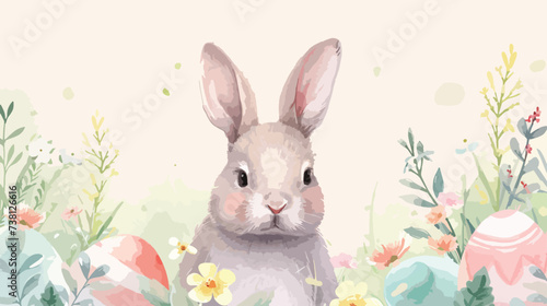 Cute Spring Easter Bunny background. Happy Easter