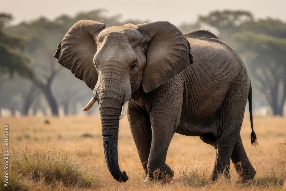 portrait of an elephant in the wild