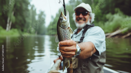 fisherman caught salmon, trout, pink salmon, fishing, close-up, fish, lake, river, scales, carp, nature, fins, tail, man, hobby, hand holding perch, water, forest