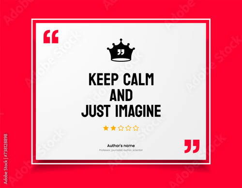 3D bubble testimonial banner, quote, infographic. Keep calm and Social media post template designs for quotes. Empty speech bubbles, quote bubbles and text box. Vector Illustration EPS10.