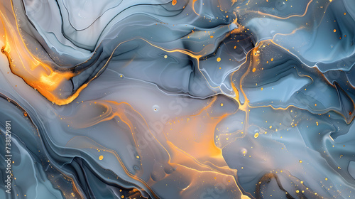Marble ink abstract art, luxury fluid painting, alcohol ink technique