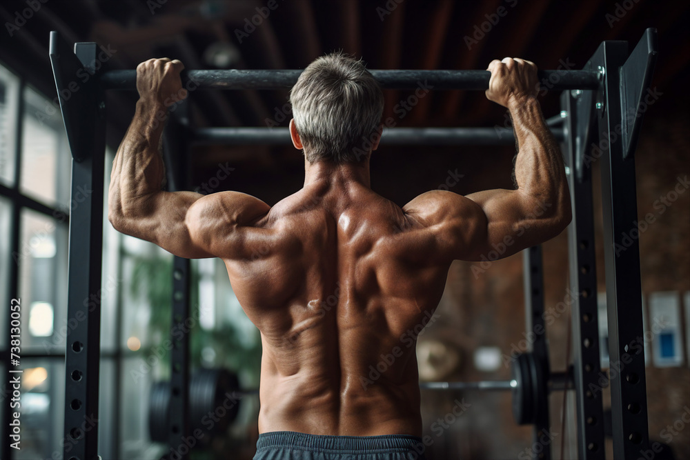 Elderly people pensioners working out in modern interior big spacious gym Generative AI illustration Elderly people pensioners working out in modern interior big spacious gym Generative AI illustration
