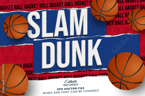 Slam dunk basketball text effect