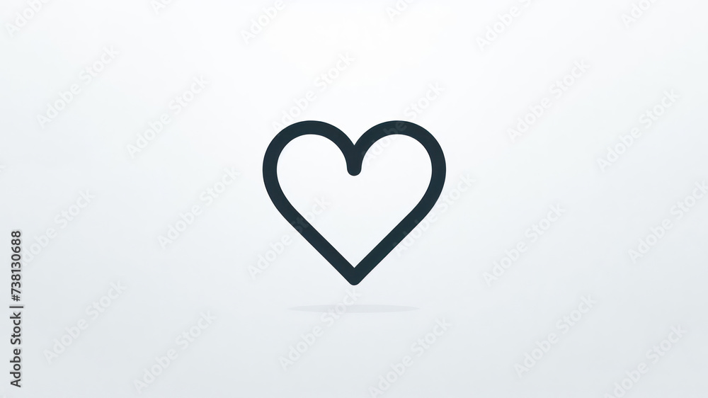 Simplicity in Love: Elegant Heart Icon on Clean Background Simplicity in Love: Elegant Heart Icon on Clean Background