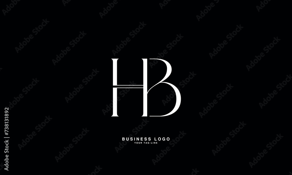 HB, BH, B, H, Abstract Letters Logo Monogram HB, BH, B, H, Abstract Letters Logo Monogram